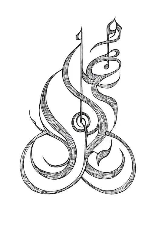Cho Ku Rei Power Symbol Tattoo Design Combining Music Elements
