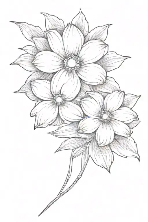 Daisy Flower With Puakenikeni Lei Tattoo Incorporating Plumeria