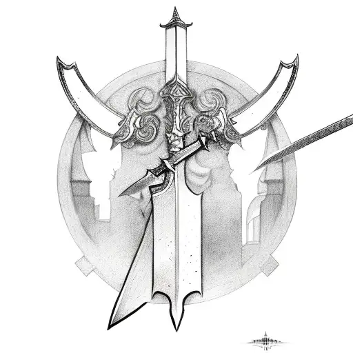 Sword With Halo Around Handle