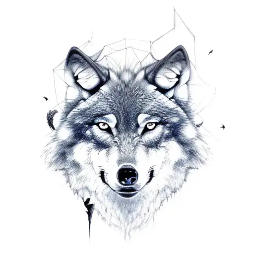 Wolf With A Demon Shadow