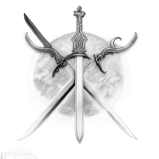 Sword With Halo On Handle