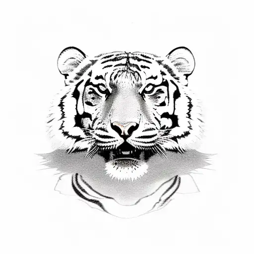 A Stylized Sketch Of A Tiger With The Year 1996 Hidden Within Its Fur