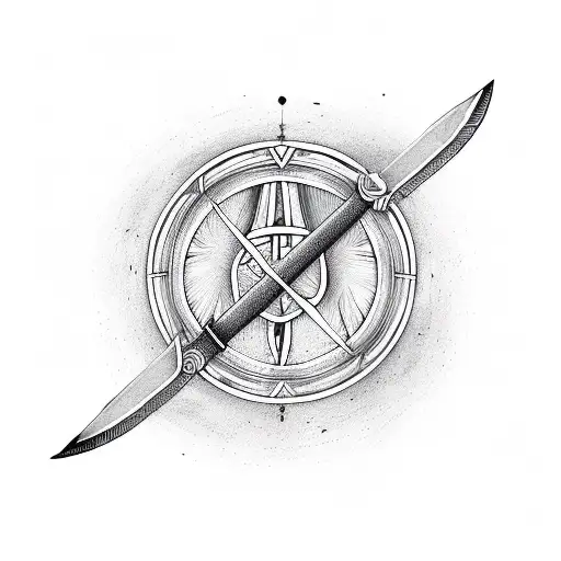 Sword With Halo Circling Handle