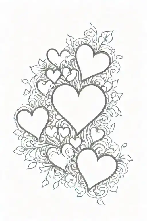 Mini Hearts Everywhere On Arm Sleeve Tattoo Design