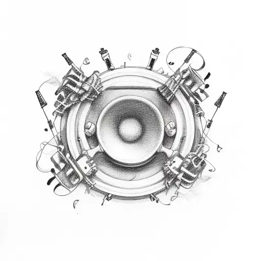 Music Notes With Guns And Roses