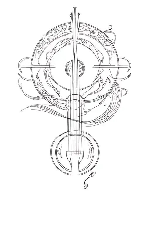 Cho Ku Rei Power Symbol Tattoo Design Combining Music Elements