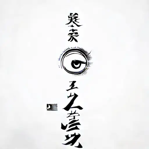 An Eye With Chinese Writing On It