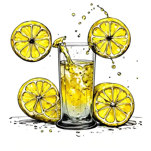 Lemonade Glass Pouring Into Hour Glass With Sand Clock