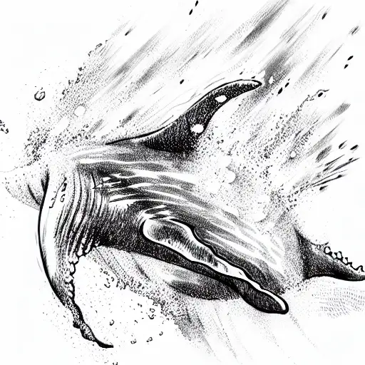 Whale Splashing Water