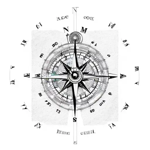 Compass And Clock With Sailboat And Lighthouse