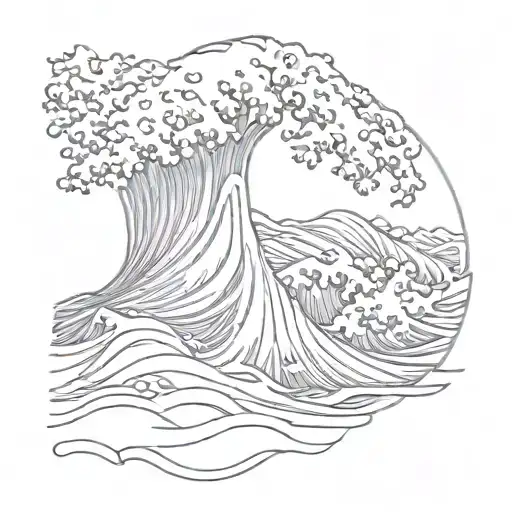 Ocean Wave Art Line