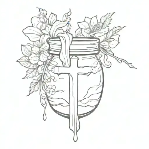 Cross Pouring Out Love Into A Clay Jar Overflowing