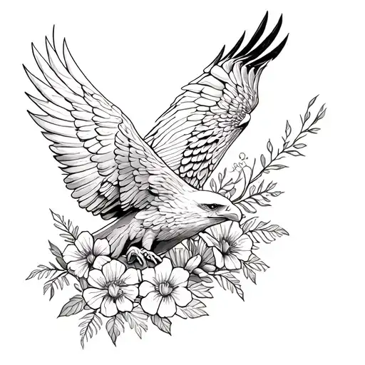 Mountain Flowers Eagle Forest Animals