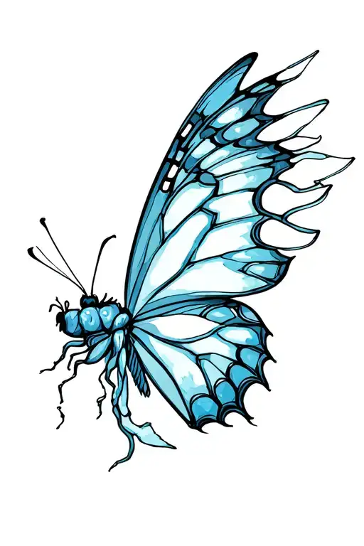 Butterfly With Broken Wings Spread