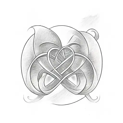 A Sketch-style Tattoo Of A Heart-shaped Infinity Symbol With Delicate Linework