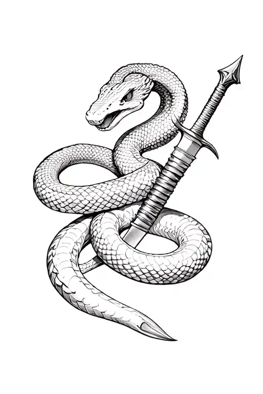 Snake With A Dagger Wrapped