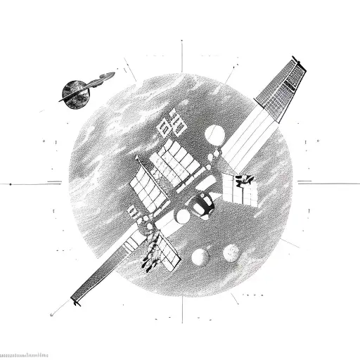 Schematic Drawing Of The International Space Station