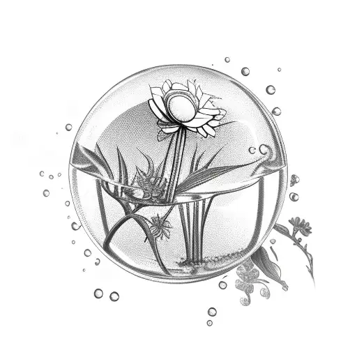 Plant And Flower In A Liquor Bottle