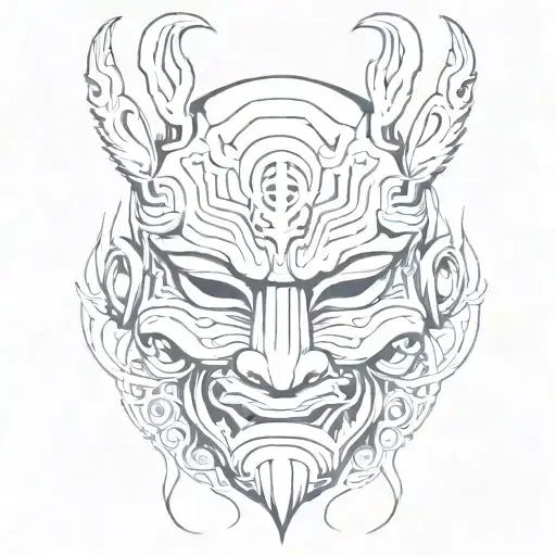 Creepy Japanese Mask Neotribal