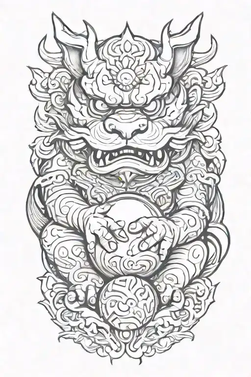 Fu Dog Holding An Orb