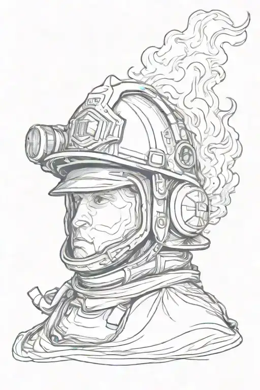 Firefighter Helmet Engulfed In Flames Left Arm Sleeve