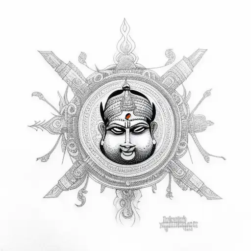 Hindu God Religious Tattoo For Shoulder