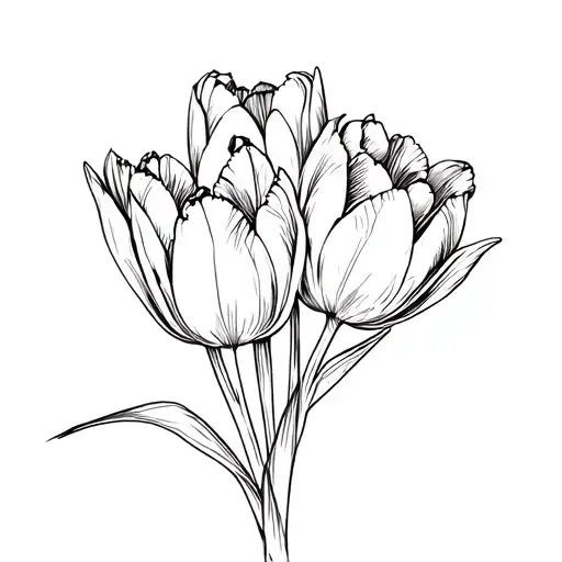 5 Tulips Fine Line
