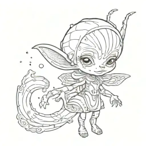 Toddler Alien Girl Cartoon