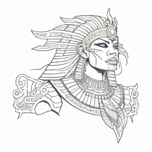 Black Egyptian Warrior With A Grill In Her Mouth