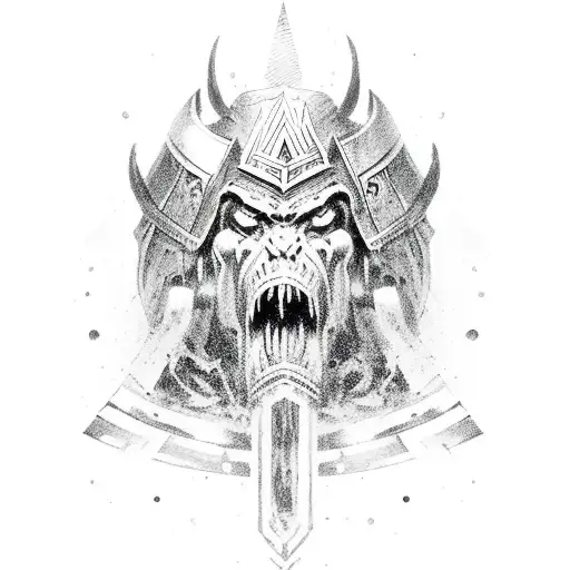 A Berserker Warrior With Intricate Norse Symbols