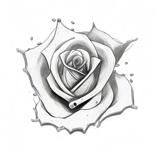 Round Ganster Skull Rose And Hat