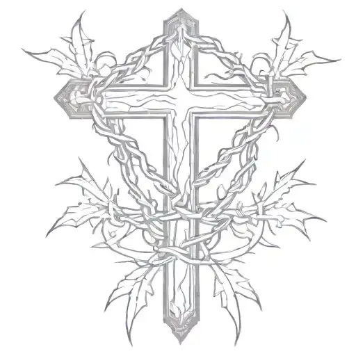 The Cross And Crown Of Thorns Hanging