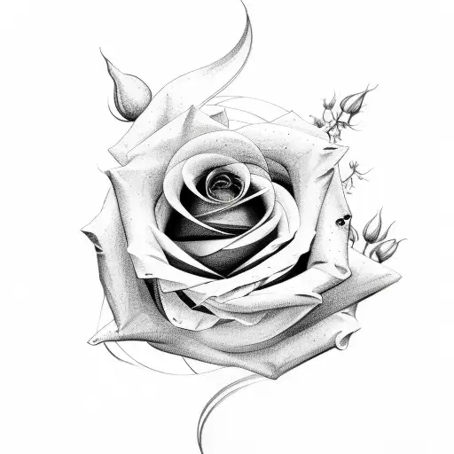 Rose Wrapping Around The Symbol Of Venus