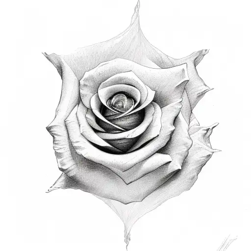 Rose Wrapping Around The Symbol Of Venus