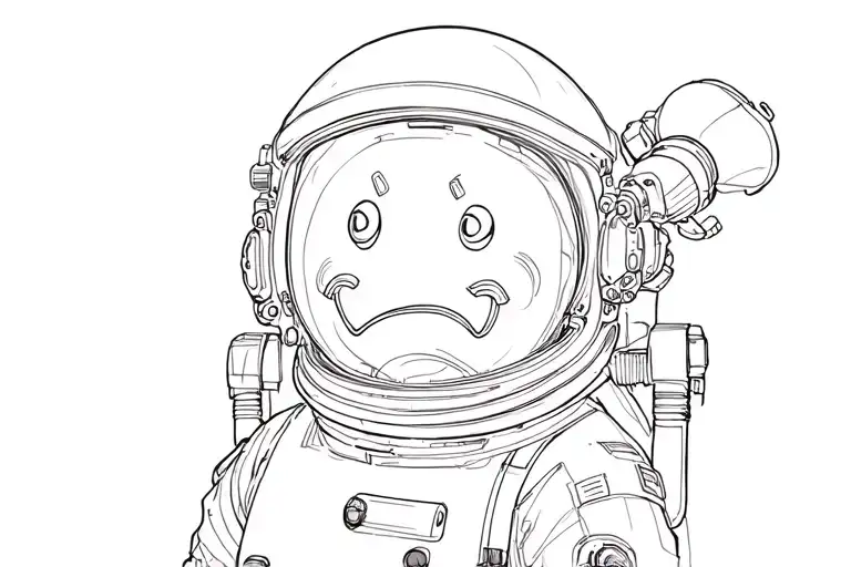Smiley Face Sad Astronaut Lost