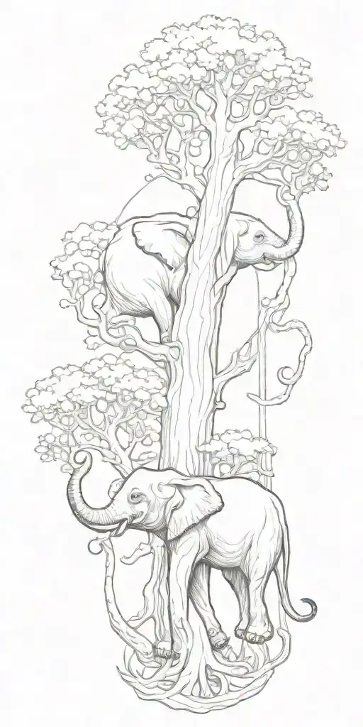 Tree Elephants Octopus