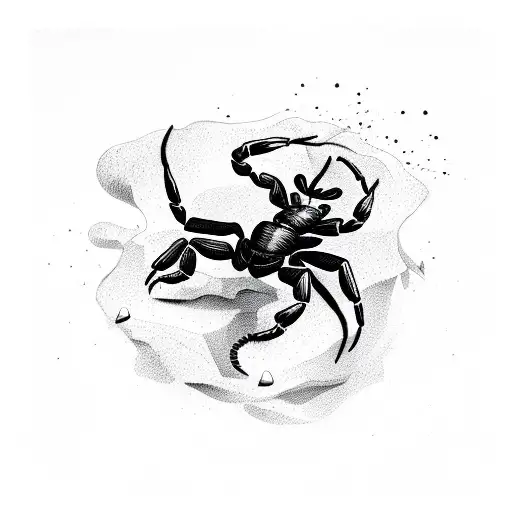 A Scorpion Stands On A Bucket From Which Space Is Pouring Out