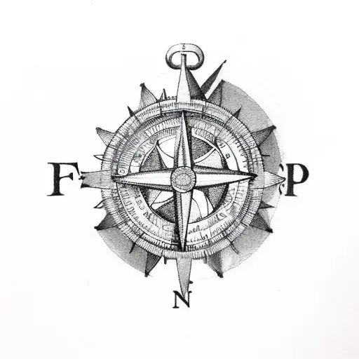 Fern And Poppy With Compass