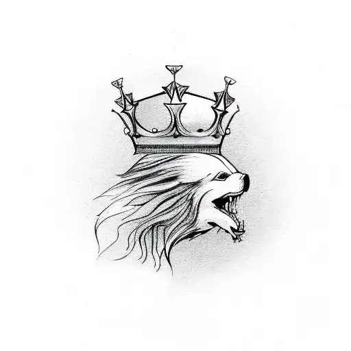 Fine Line Heart With Crown