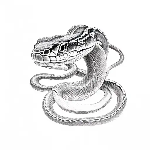 A Snake Wrapped Around A Vintage Car