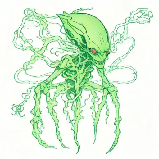 Green Alien Growing Roots