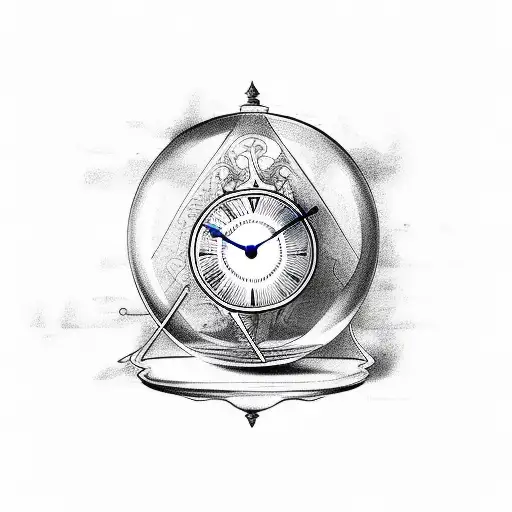 Clock With A Hourglass