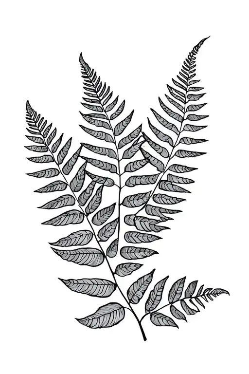 Black And Grey Fern Leaf