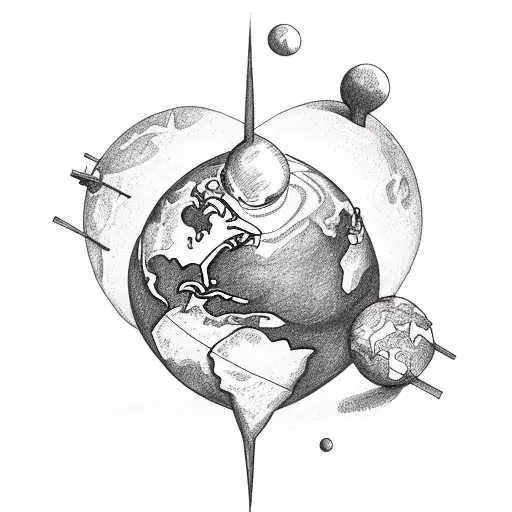 Heart Orbiting Earth With Hourglass