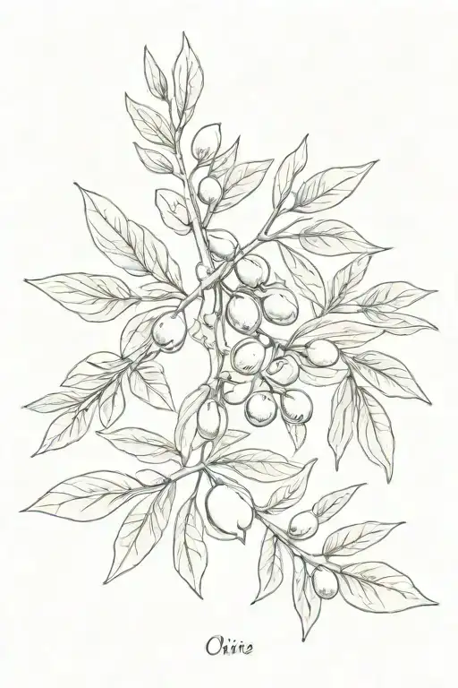 Olive Branch And Sun With Names Oliver And Luca