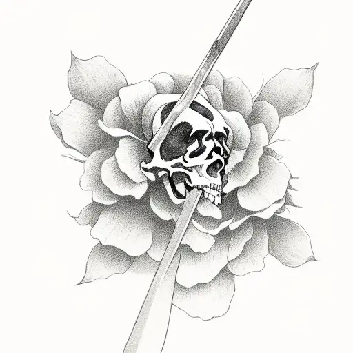 A Grim Reaper Standing In A Field Of Flowers