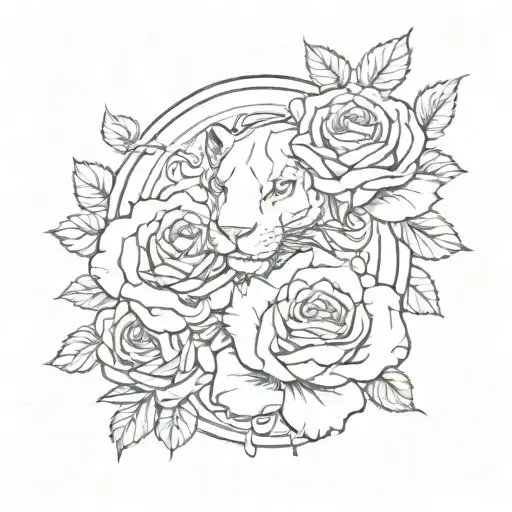 Zodiac Sign Leo Snake And Roses