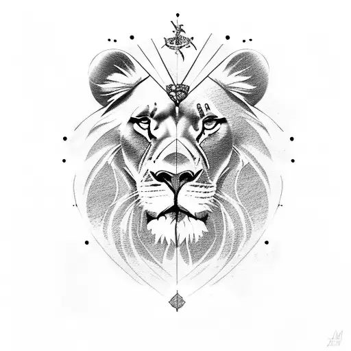 Chest Tattoo Of Lion Scratch With Jesus Inside