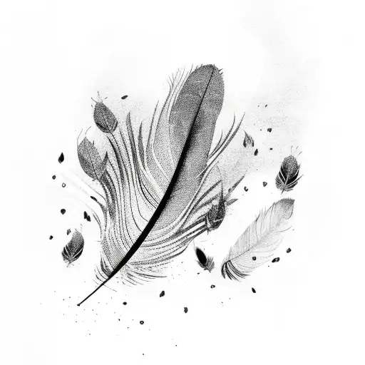 Feather Falling Black And White