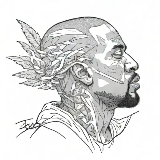 Kanye West Album Black And White Drawing Style
